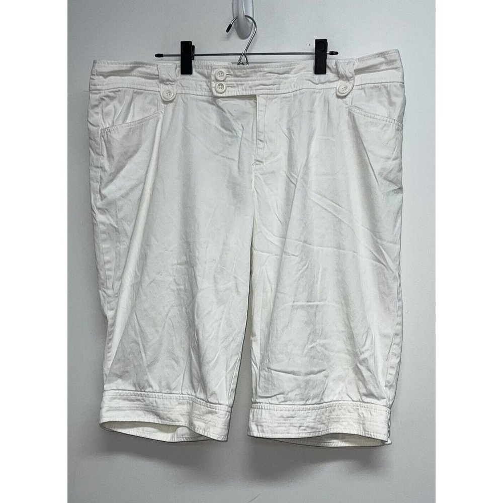 Venezia Bermuda Shorts Womens Plus Size 22 White Walking Casual High Rise